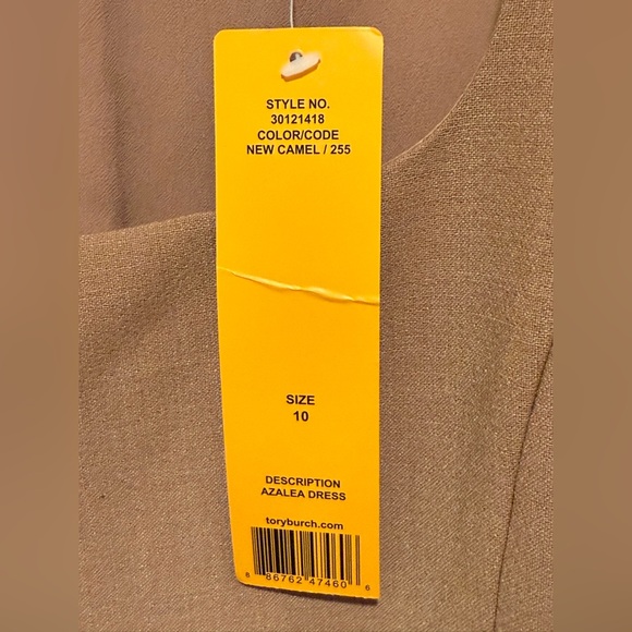 Tory Burch NWT Size 10 Classic Tan Sleeveless Square Neckline Wool Dress (0569) - Picture 13 of 16